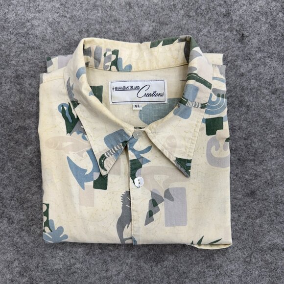 Hawaiian Island Creation Men's Beach Shirt, Short Sleeve 100% Cotton, Graphic XL - Picture 10 of 11